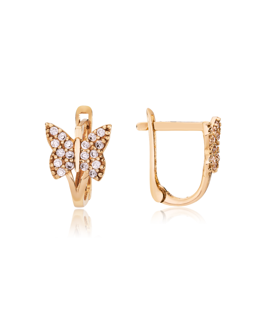 Zelta auskari ar cirkonijiem "Taurenis"