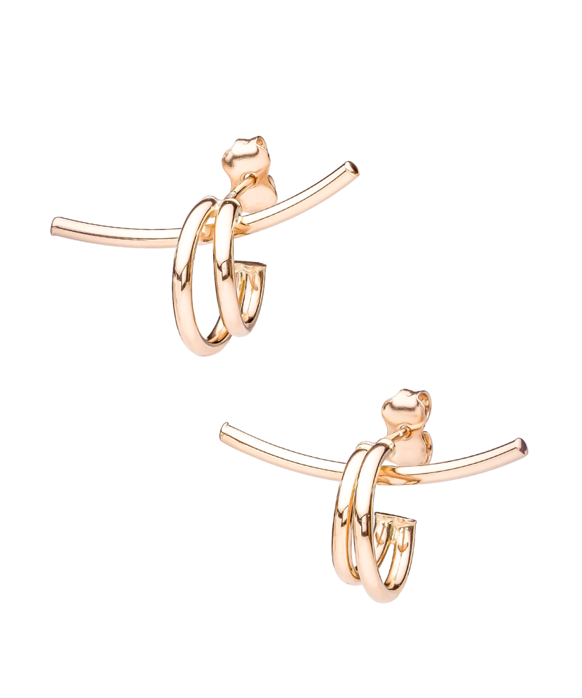 Золотые серьги Дубль