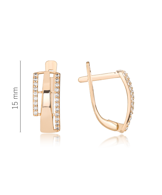 Золотые серьги с цирконами