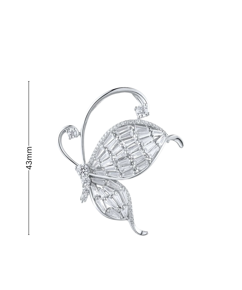 Sudraba sakta ar cirkonijiem "Tauriņš"