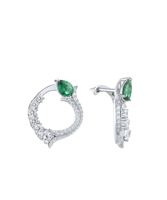 Серьги из серебра с цирконом и шпинели