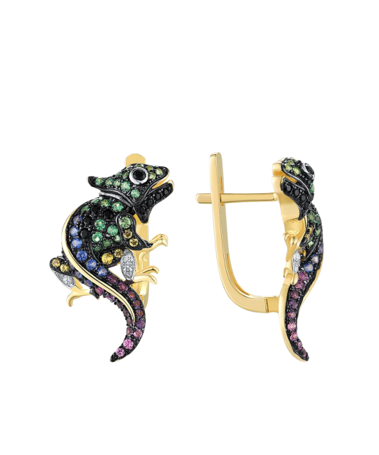 Apzeltīti sudraba auskari ar cirkonijiem