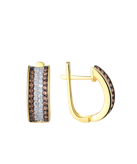 Apzeltīti sudraba auskari ar cirkonijiem