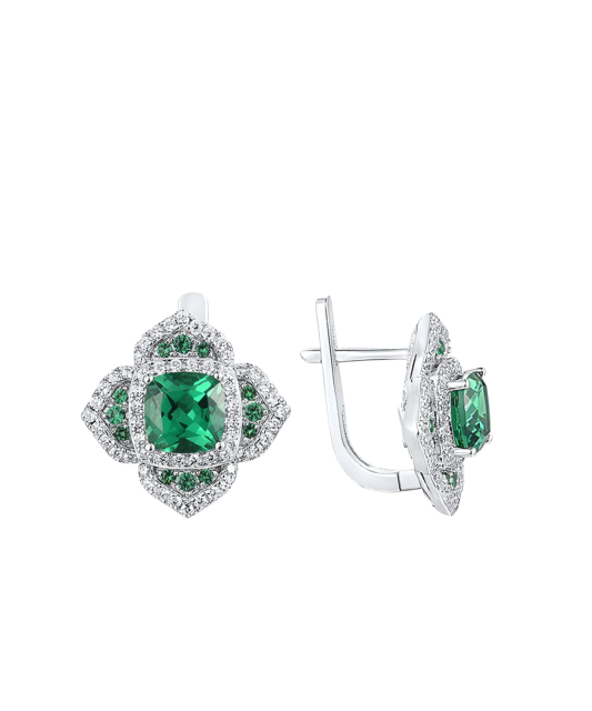 Sudraba auskari ar cirkonijiem un špineļiem