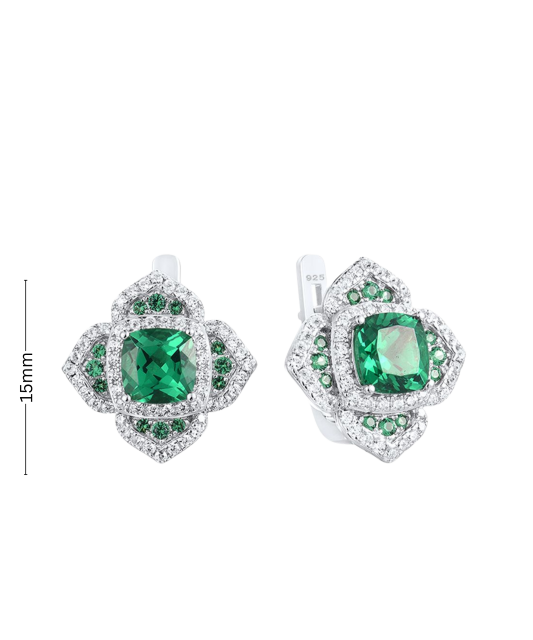 Sudraba auskari ar cirkonijiem un špineļiem