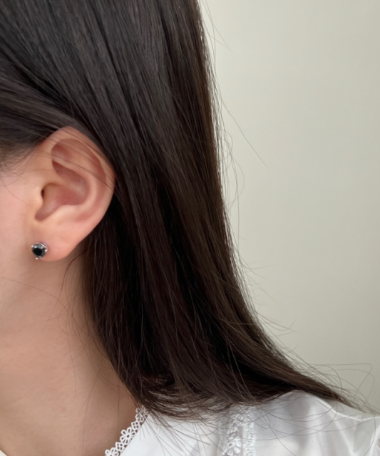 Серьги из серебра с цирконами 6mm