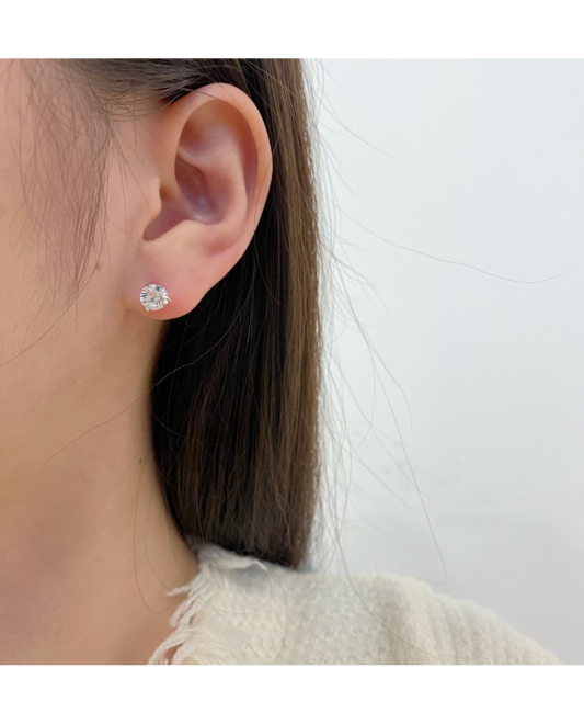 Sudraba auskari ar cirkonijiem 6mm