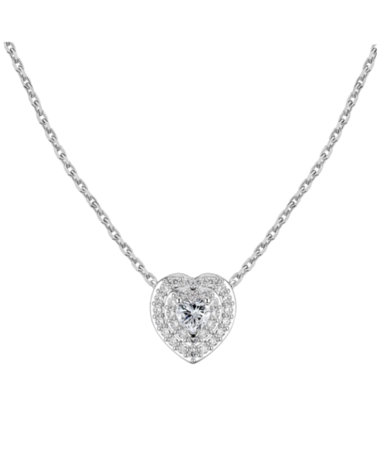 Серебряная цепочка с подвеской из циркона