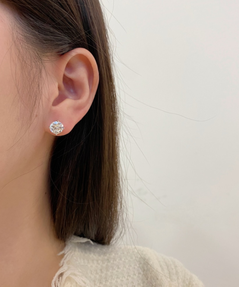 Sudraba auskari ar cirkonijiem 8mm