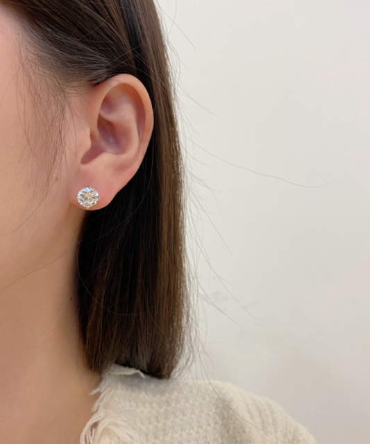 Sudraba auskari ar cirkonijiem 8mm