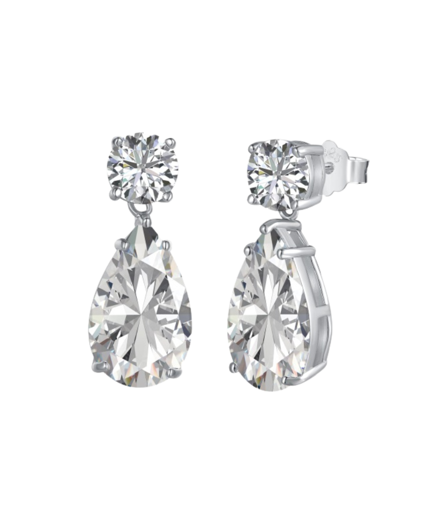 Серьги из серебра с цирконами