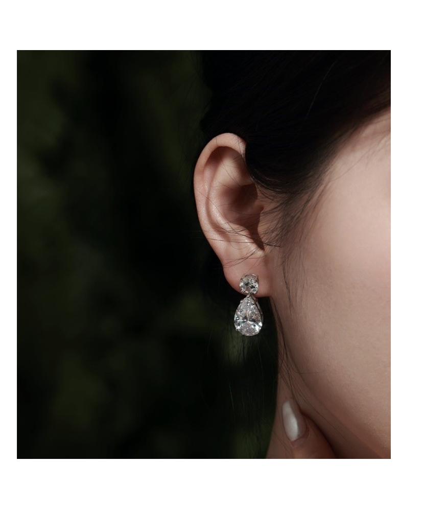 Серьги из серебра с цирконами