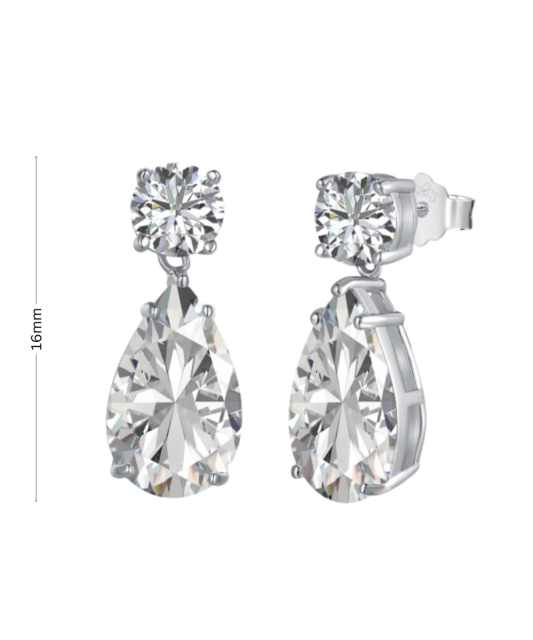 Серьги из серебра с цирконами