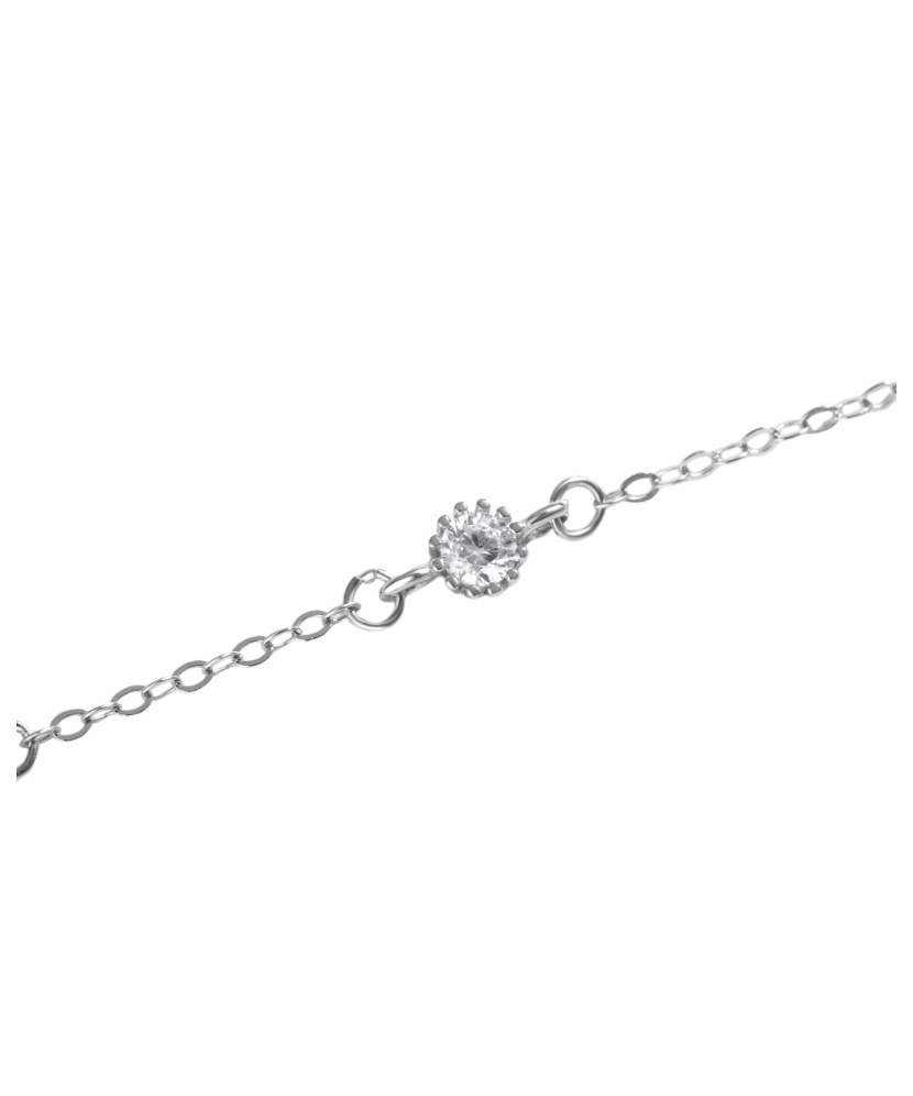 Sudraba rokassprādze ar cirkonu un perlamutru