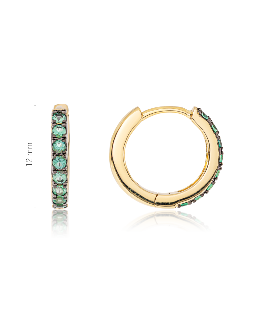 Dzeltena zelta auskari ar smaragdu