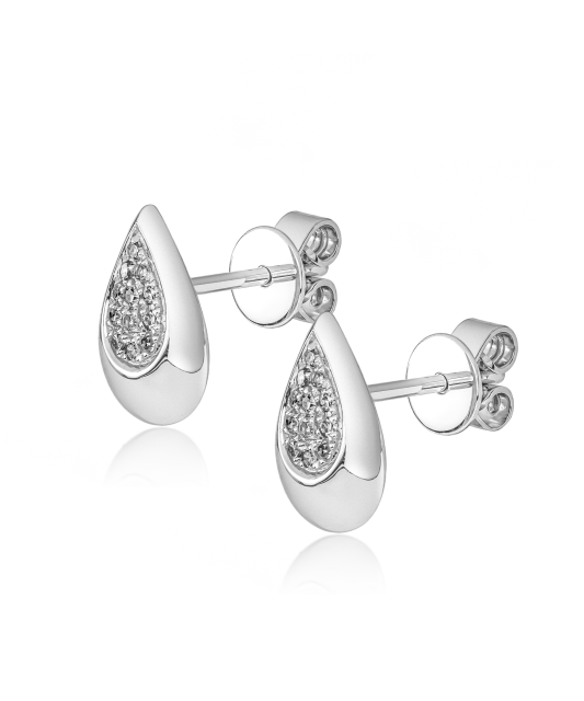 Серьги из белого золота с бриллиантами