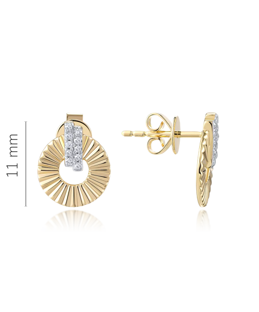 Dzeltena zelta auskari ar briljantiem