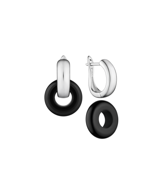 Sudraba auskari ar oniksu