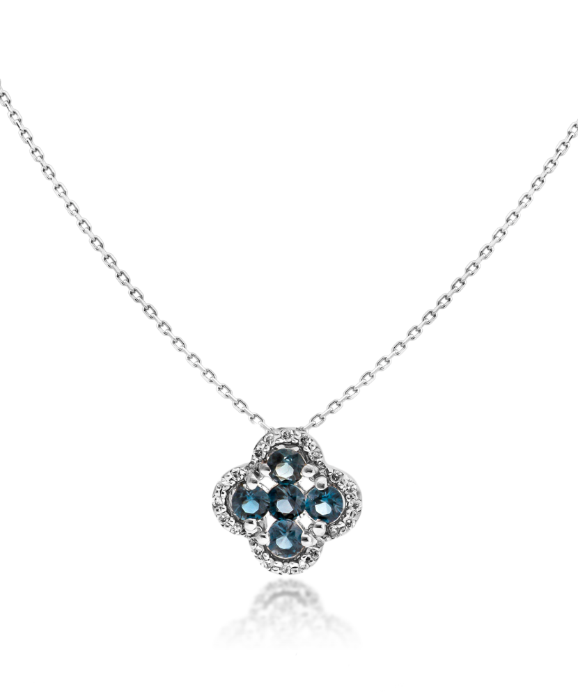 Цепочка из белого золота с лондонскими топазами и бриллиантами