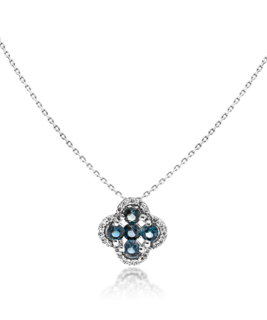 Baltā zelta ķēde ar Londonas topāzēm un dimantiem