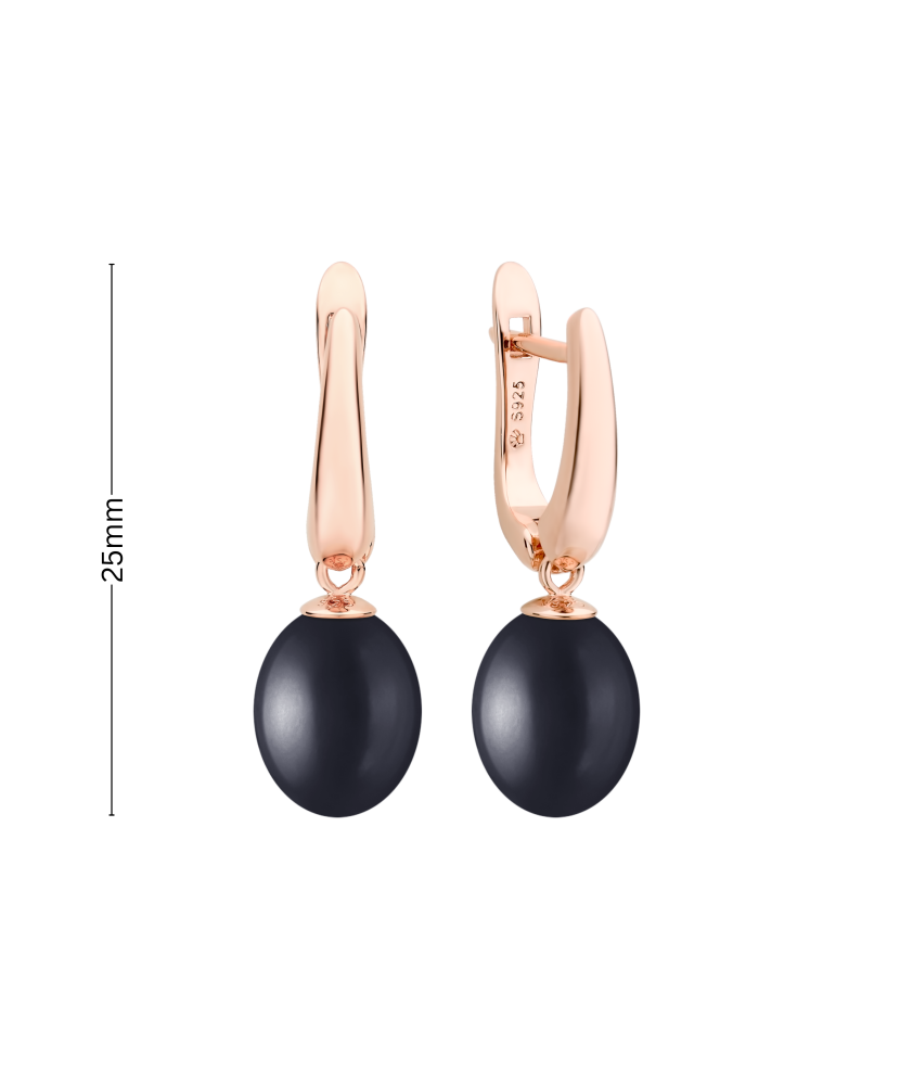 Позолоченные серьги из серебра с жемчугом