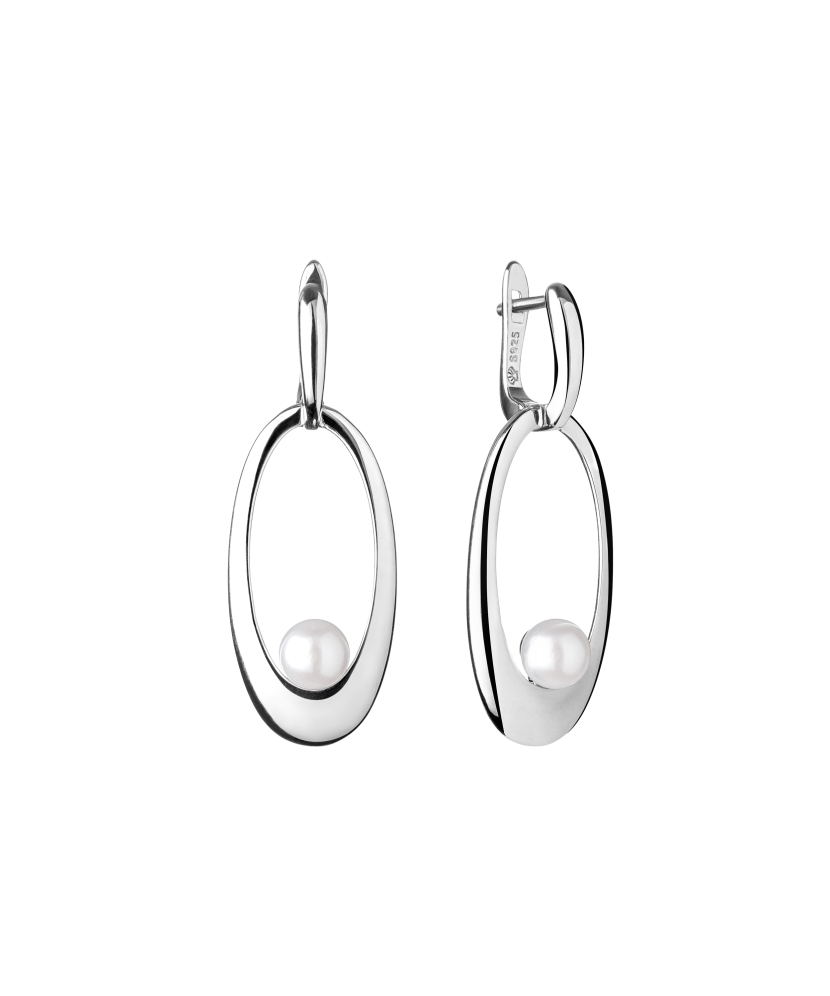 Sudraba auskari ar pērlēm - Goldinga