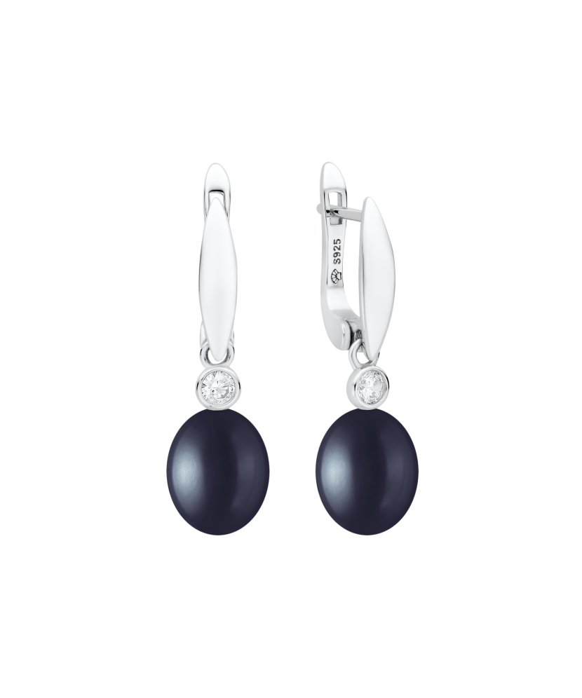 Sudraba auskari ar pērlēm un cirkonijiem - Goldinga