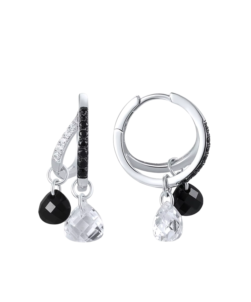 Sudraba auskari ar spineļiem un cirkoniem