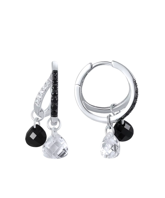 Sudraba auskari ar spineļiem un cirkoniem