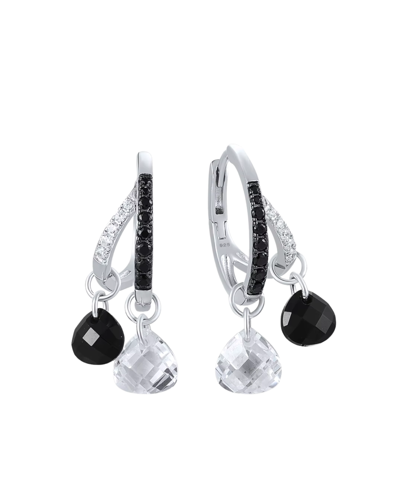 Sudraba auskari ar spineļiem un cirkoniem