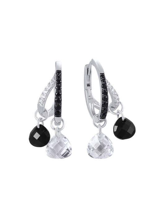 Sudraba auskari ar spineļiem un cirkoniem