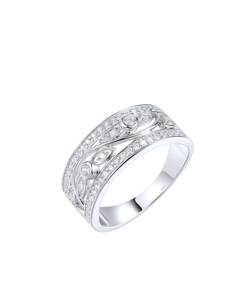 Серебряное кольцо с цирконами