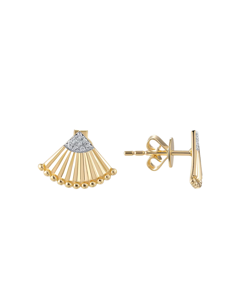 Dzeltena zelta auskari ar briljantiem