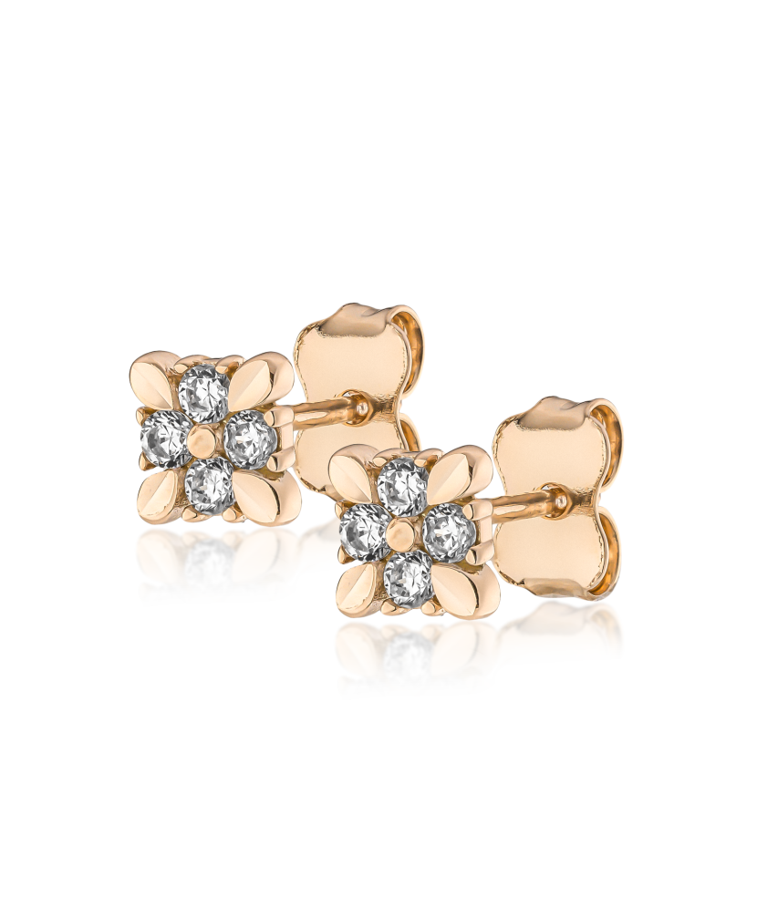 Золотые серьги с цирконами