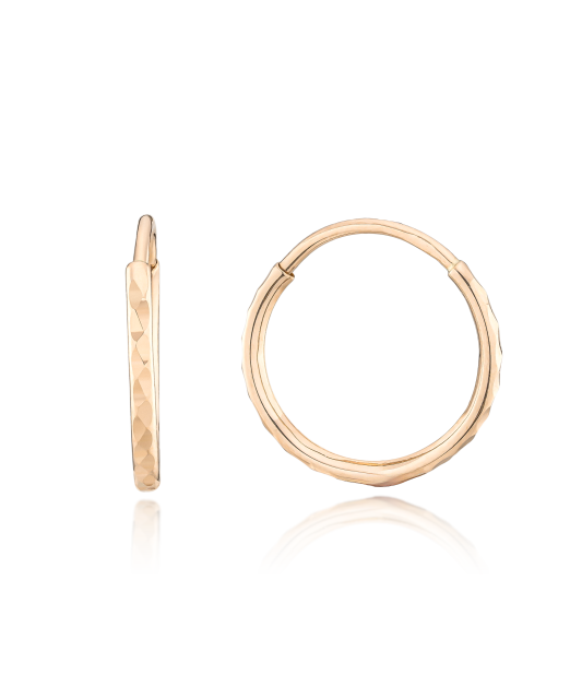 Золотые серьги конго с гравировкой 13mm