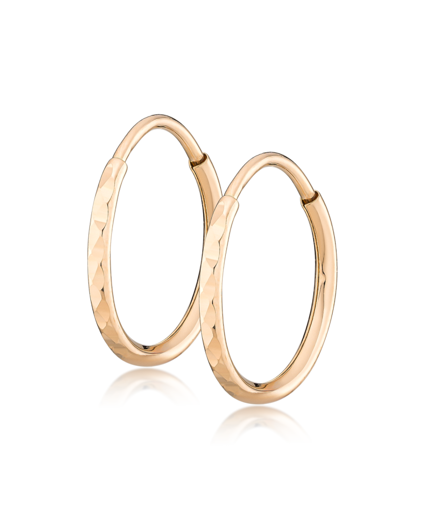 Золотые серьги конго с гравировкой 13mm