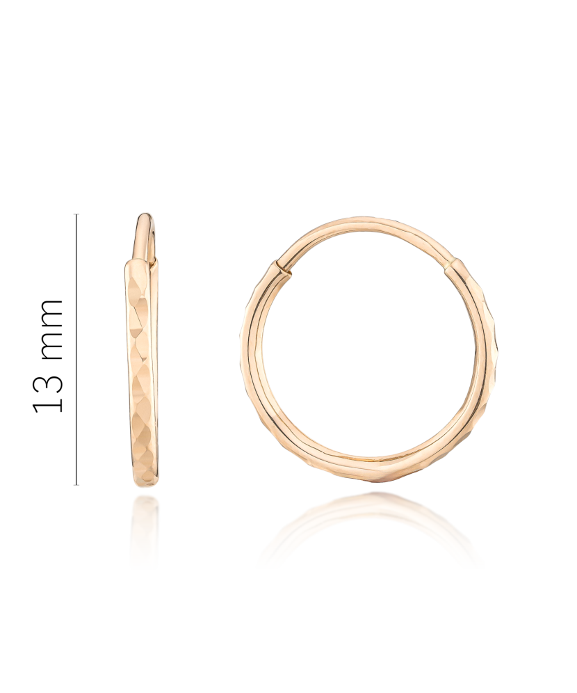 Золотые серьги конго с гравировкой 13mm