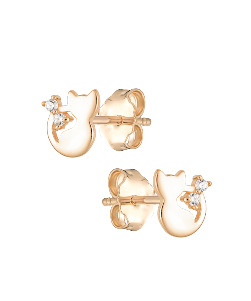 Zelta auskari ar cirkonijiem - Goldinga