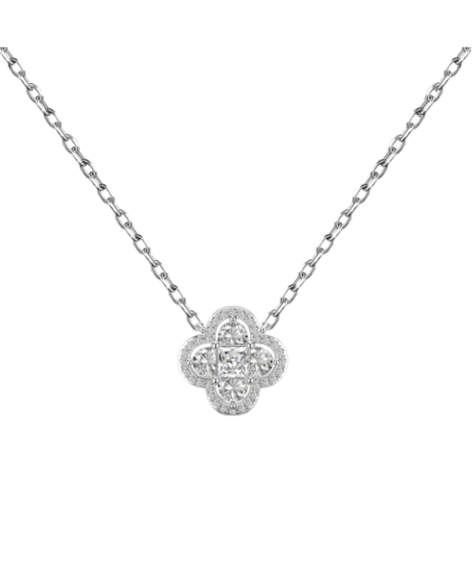 Серебряная цепочка с подвеской из циркона