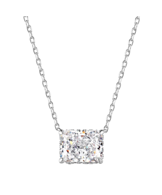 Серебряная цепочка с подвеской из циркона