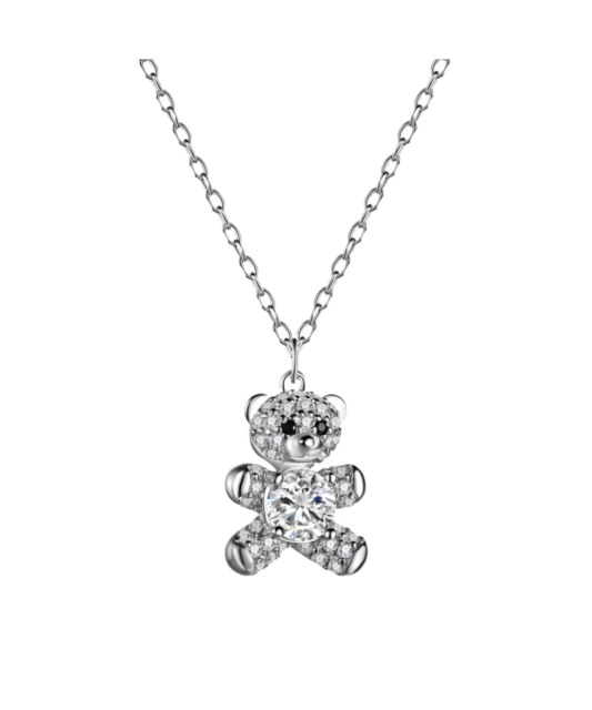 Серебряная цепочка с подвеской из циркона