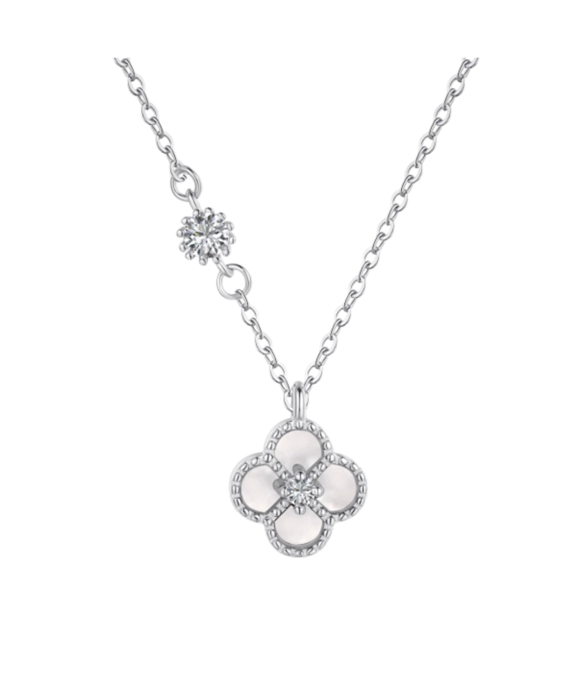 Sudraba ķēdīte ar cirkoniem un perlamutru