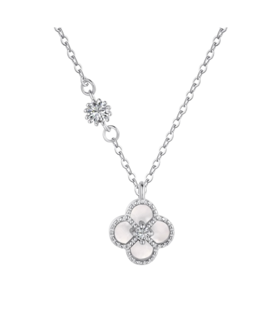 Sudraba ķēdīte ar cirkoniem un perlamutru