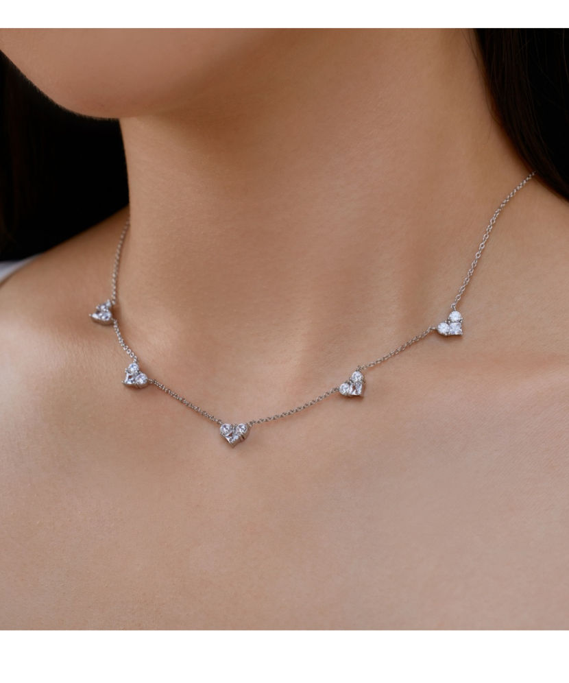 Серебряная цепочка с подвеской из циркона