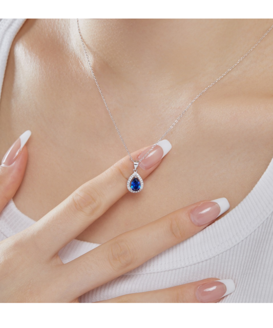 Sudraba ķēdīte ar cirkonija piekariņu