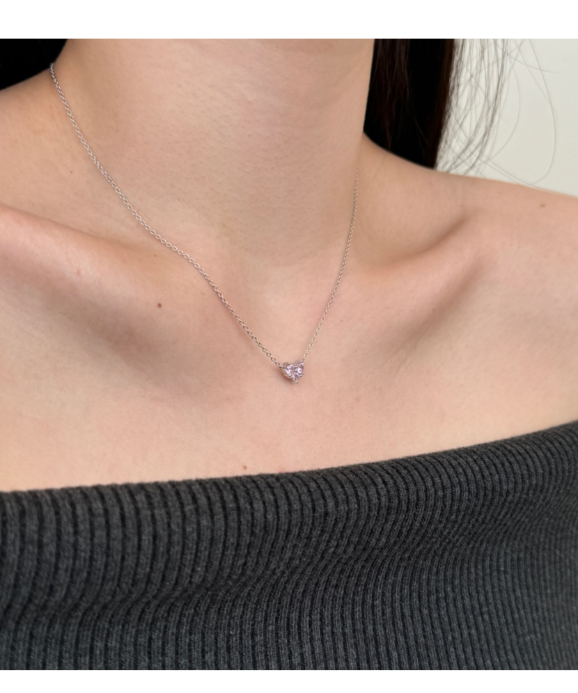 Серебряная цепочка с подвеской из циркона