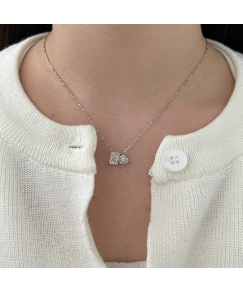 Sudraba ķēdīte ar cirkonija piekariņu