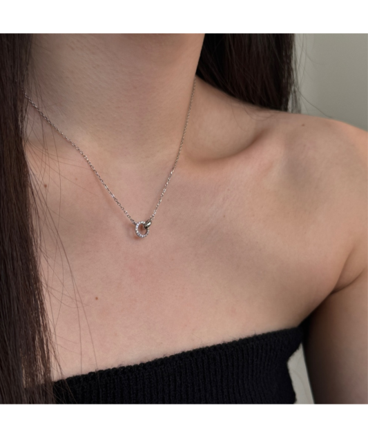 Sudraba ķēdīte ar cirkonija piekariņu