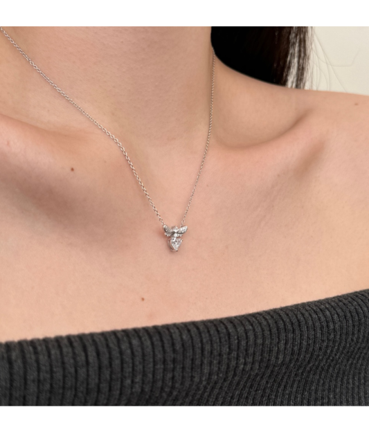 Серебряная цепочка с подвеской из циркона