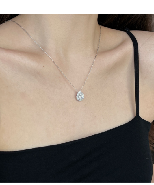 Sudraba ķēdīte ar cirkonija piekariņu